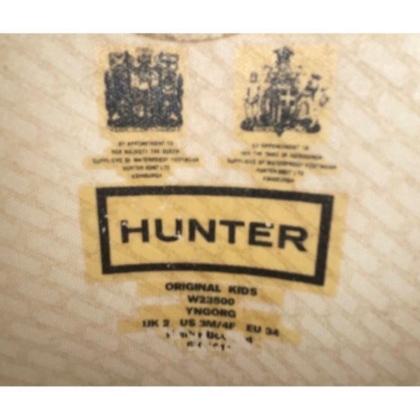 Hunter Kids Black Rubber Waterproof Rain Boots Size 3M/4F