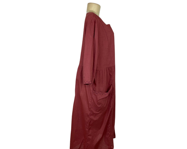 10 Colors Vintage Rose Button-Down Dress W Square Neckline & Pockets Sz XL- New