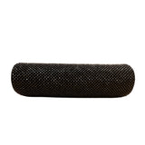 Mossmon Black Rhinestone Silver Handle Satin Lining Snap Closure Evening Clutch