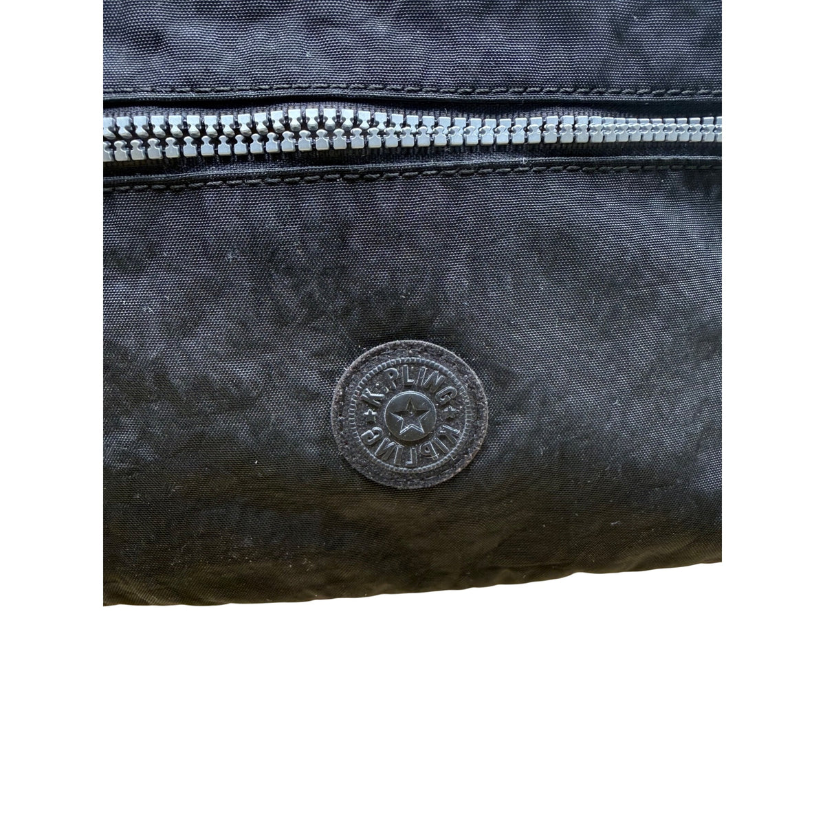 Kipling Womens Black Nylon Crossbody Bag Multiple Zipper Pockets Adjustable Strap Lightweight