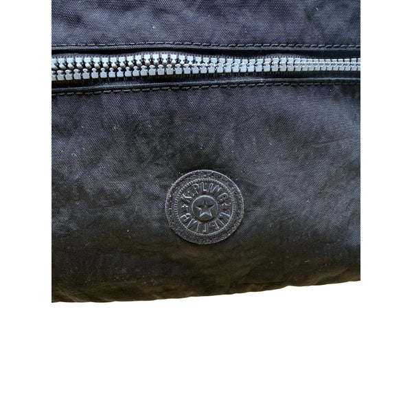 Kipling Womens Black Nylon Crossbody Bag Multiple Zipper Pockets Adjustable Strap Lightweight