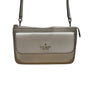 Kate Spade Beige & White Pebbled Leather Front Pocket Leila Crossbody Bag Sz S