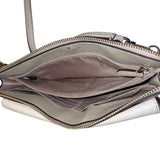 Kate Spade Beige & White Pebbled Leather Front Pocket Leila Crossbody Bag Sz S