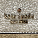 Kate Spade Beige & White Pebbled Leather Front Pocket Leila Crossbody Bag Sz S