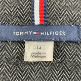 Tommy Hilfiger Gray & Black Shift Dress With Button Pockets & Back Zip Sz 14