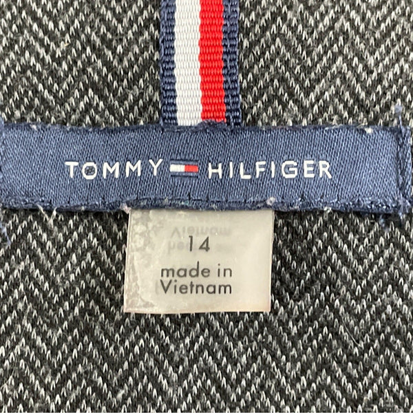 Tommy Hilfiger Gray & Black Shift Dress With Button Pockets & Back Zip Sz 14