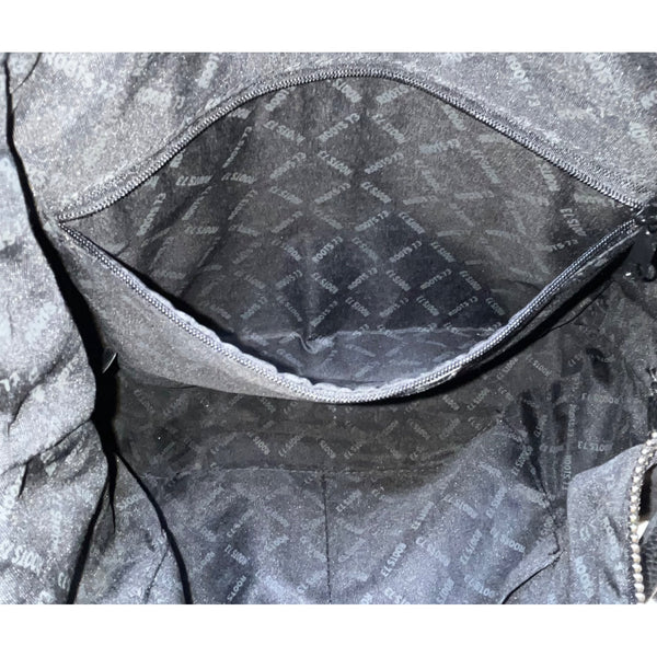 Roots 73 Women’s Black Nylon & Faux Leather With Front Zipper Pocket Tote Bag