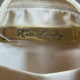 Kate Landry Beige Satin Gold Metal Mesh Handle Rope Strap Evening Clutch Sz S