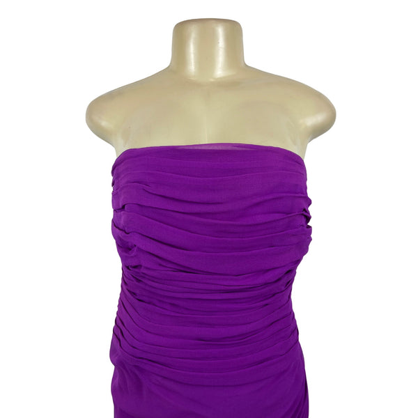 Shawn Ray Fons Strapless Purple Ruched Evening Dress With Matching Shawl Sz 10