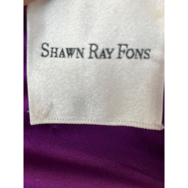 Shawn Ray Fons Strapless Purple Ruched Evening Dress With Matching Shawl Sz 10