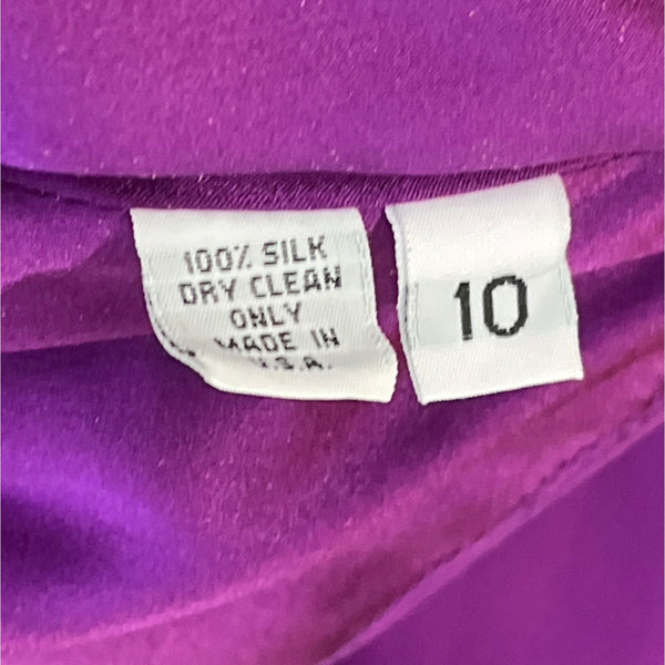 Shawn Ray Fons Strapless Purple Ruched Evening Dress With Matching Shawl Sz 10