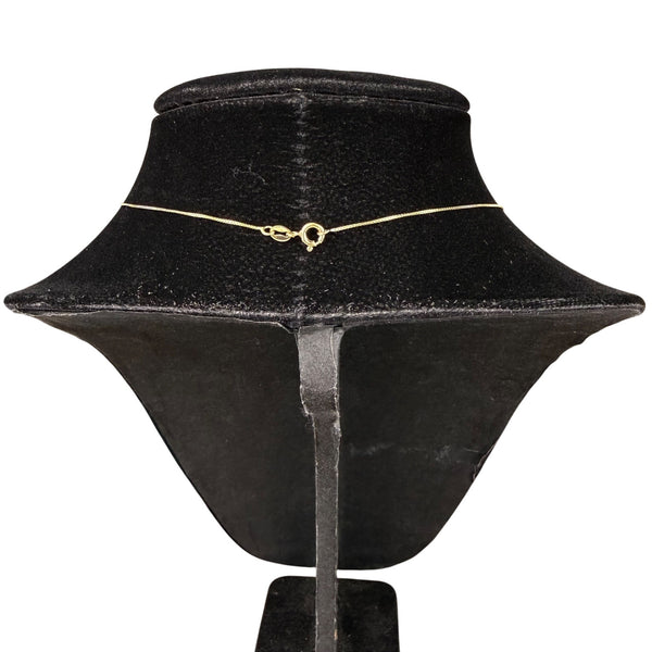 Gold Tone "P" Pendant Necklace 925 Sterling Silver Chain Round Crystal Accent