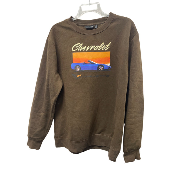 Chemistry Mens Brown Cotton 1998 Chevrolet Corvette Graphic Crewneck Sweatshirt Medium