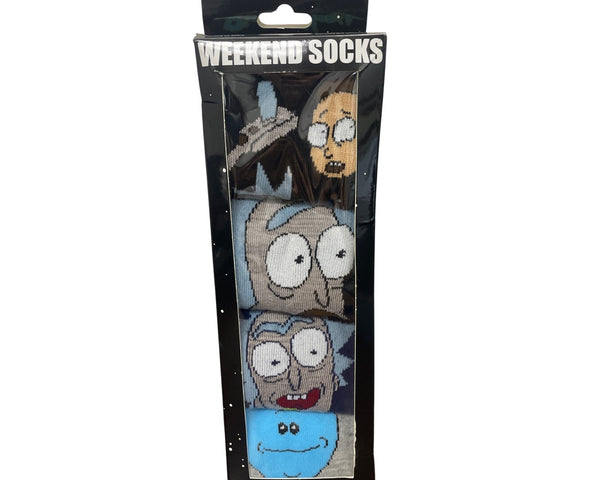 H Y P Weekend Socks Rick & Morty 4 Pair Crew Set Polyester Blend