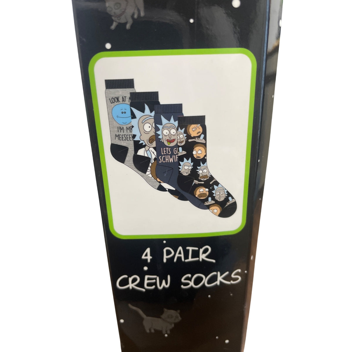 H Y P Weekend Socks Rick & Morty 4 Pair Crew Set Polyester Blend