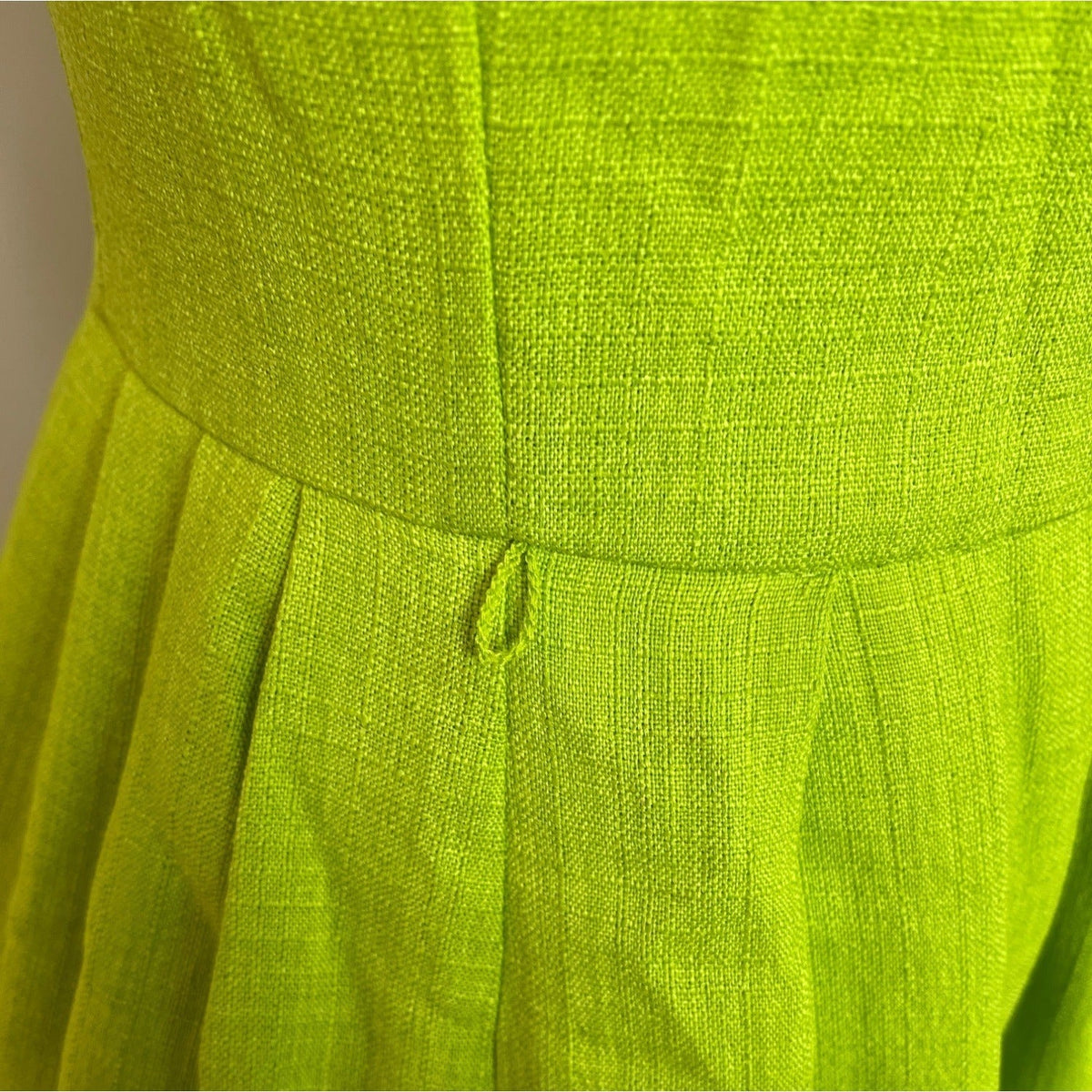 Ellen Tracy Womens Sleeveless Lime Fit & Flare Dress With Pleated Skirt Size 4