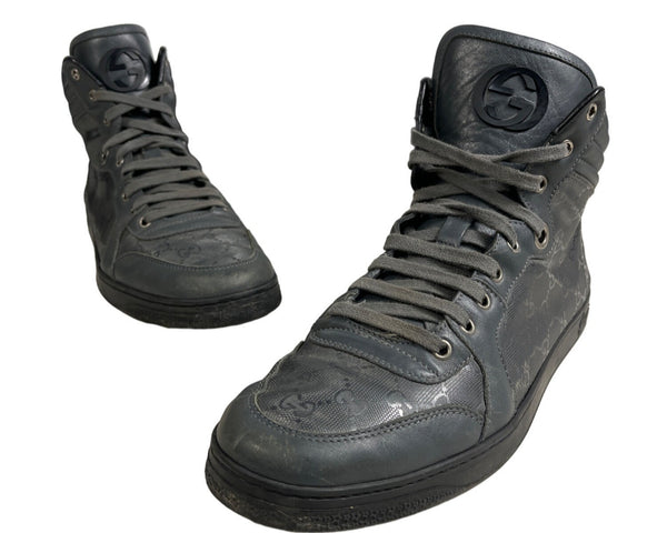 Gucci Men's Gray High-Top Sneakers Sz 11G