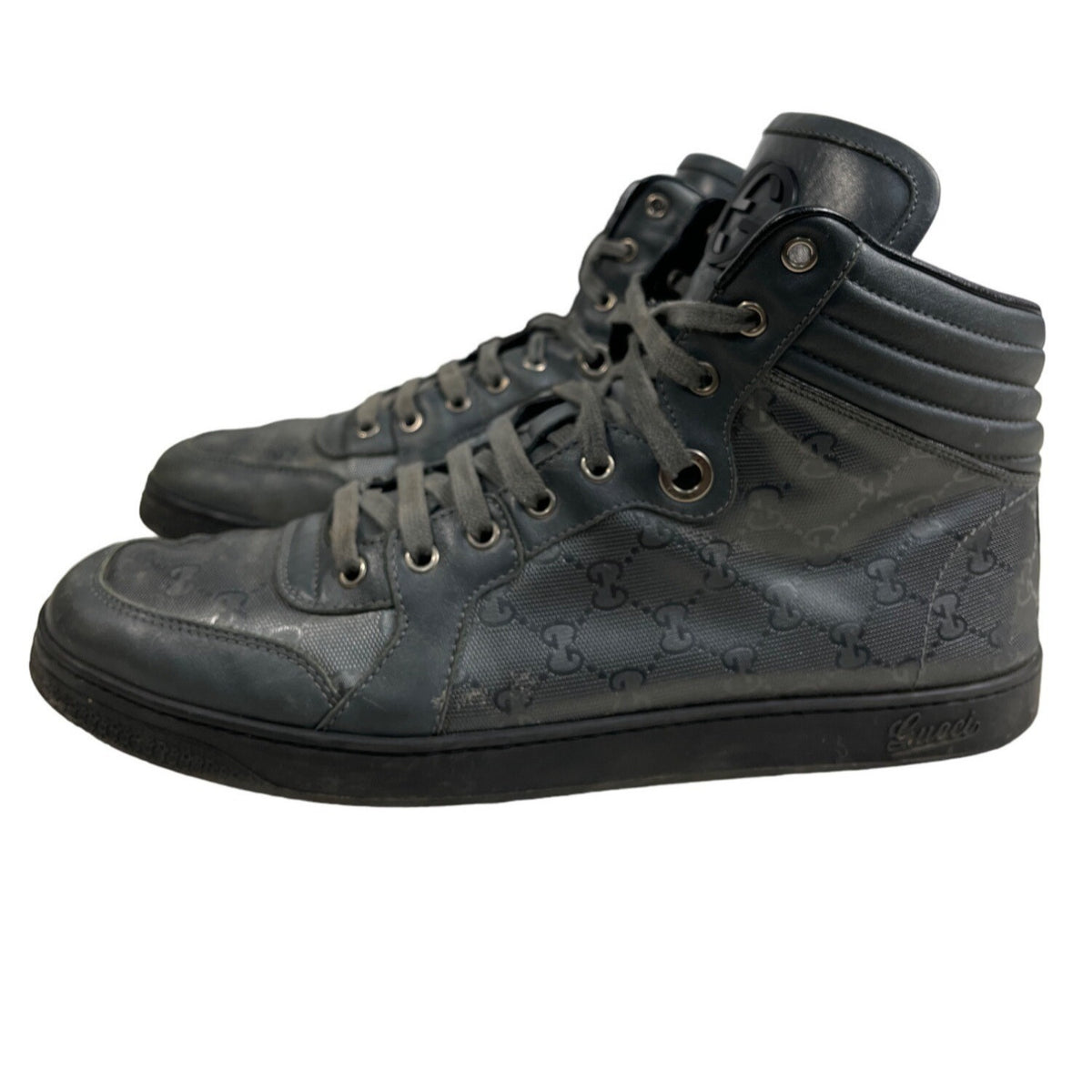 Gucci Men's Gray High-Top Sneakers Sz 11G