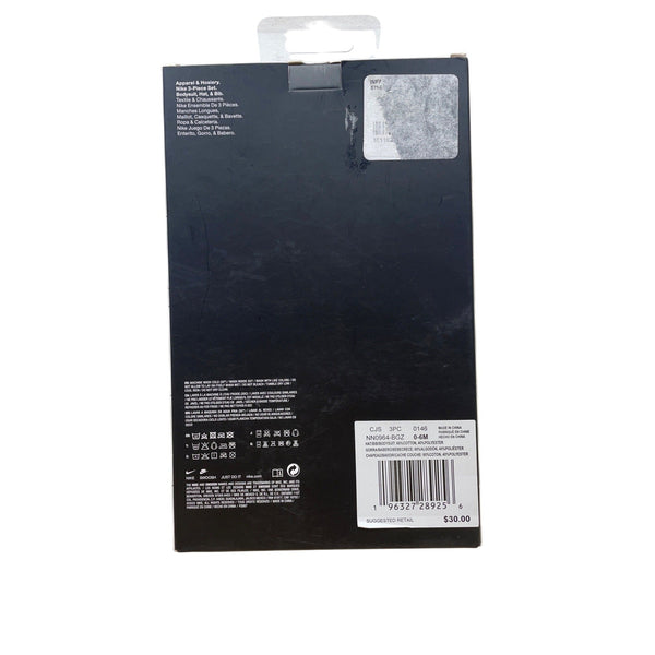 Nike Baby Blue 3-Piece Set Bodysuit Hat Bib 0-6 Months Newborn Comfortable Cotton Blend