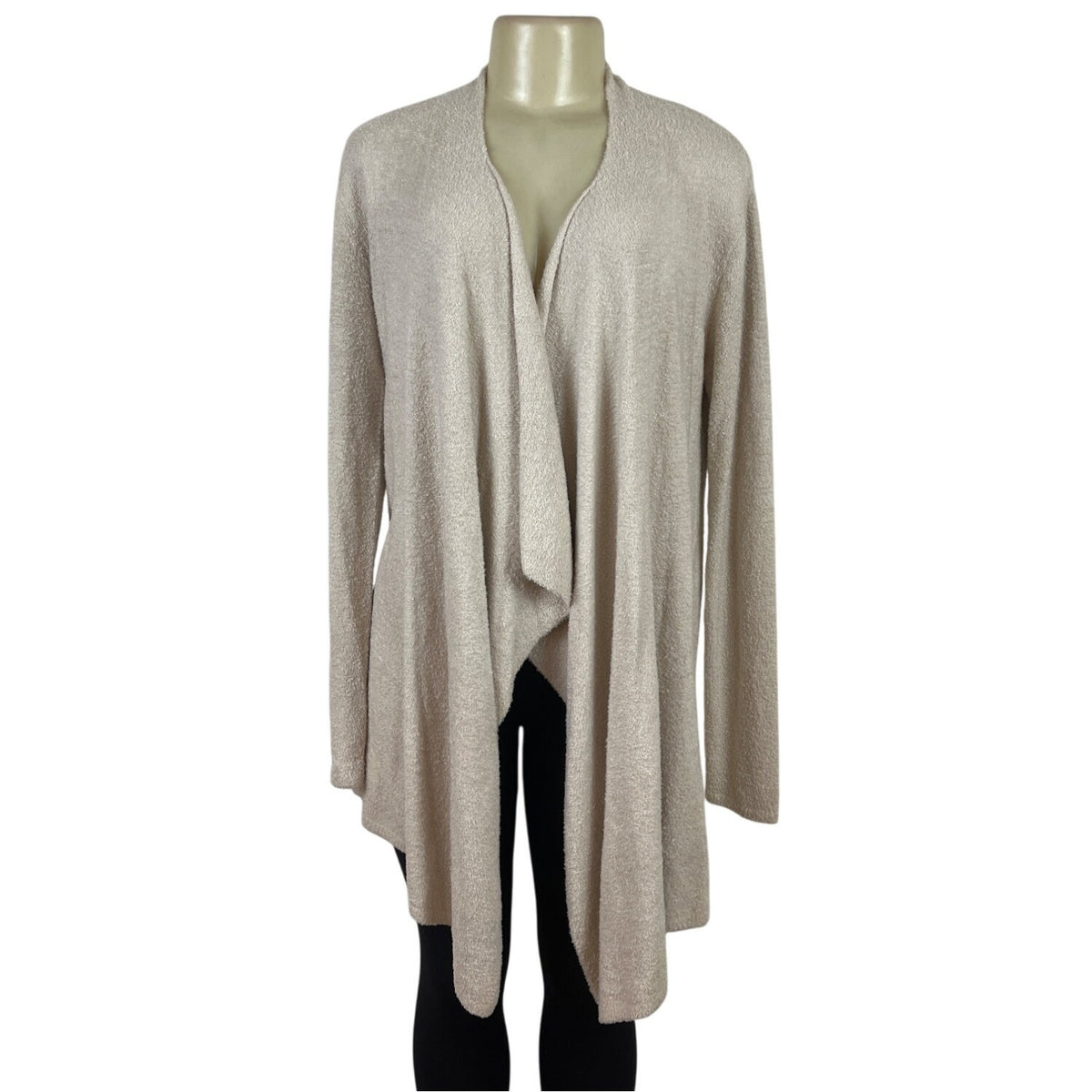 Barefoot Dreams Women's Beige Open Front Lightweight Cardigan Sweater Sz S/M