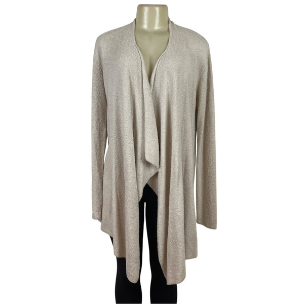 Barefoot Dreams Women's Beige Open Front Lightweight Cardigan Sweater Sz S/M