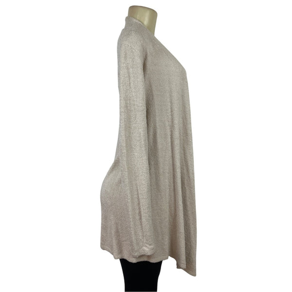 Barefoot Dreams Women's Beige Open Front Lightweight Cardigan Sweater Sz S/M