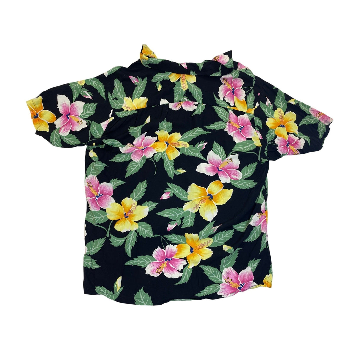 Pineapple Juice Hawaiian Classic Black Floral Button-Up Shirt Size XL