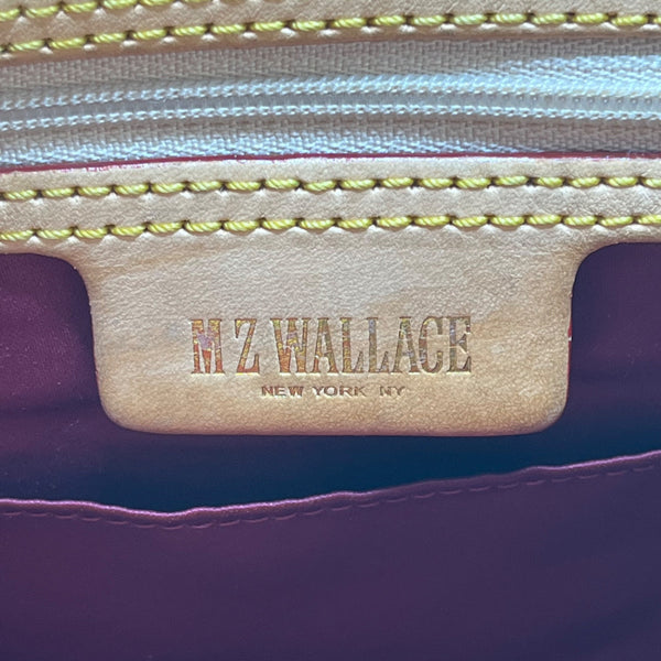 MZ Wallace Women’s Purple Nylon Gold-Tone Zipper Details Ruched Shoulder Bag