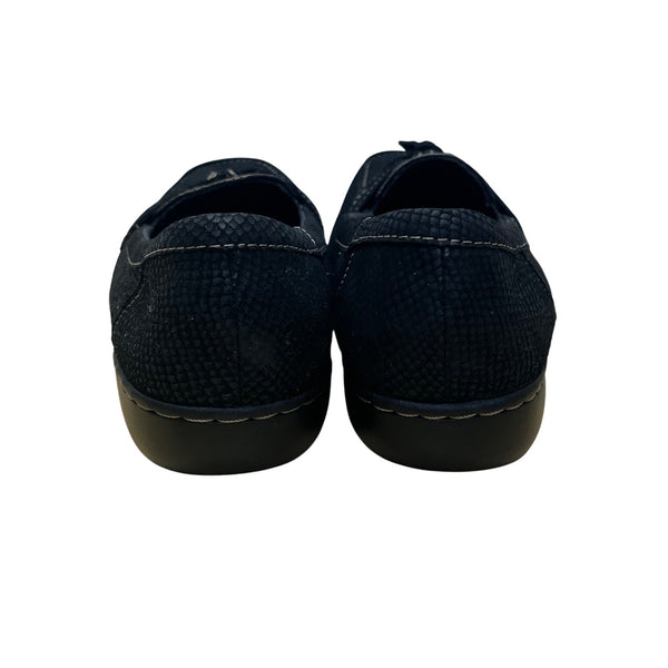 Clarks Black Scales Design Slip-On Bow Detail Cushion Soft Loafers Sz 9XW