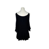 Ivlu Jane Womens Black Off-Shoulder Tunic Dress With Multicolor Embroidery Sz XS