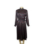 Vintage Talbots Petite Paisley Midi Dress Long Sleeve Pleated Skirt Sz 6P