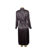 Vintage Talbots Petite Paisley Midi Dress Long Sleeve Pleated Skirt Sz 6P