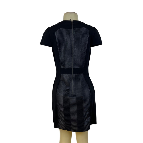Ali Ro Womens Black Textured Short Sleeve Bodycon Dress Blend Size 8