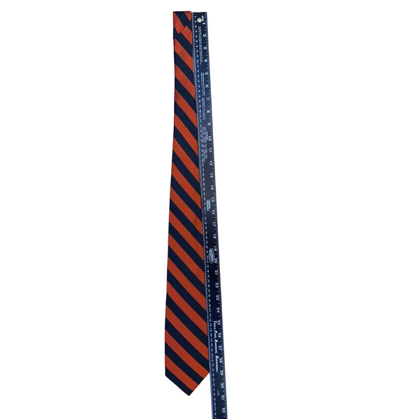 Woodberry Forest School Men’s Orange and Black Striped Silk Necktie