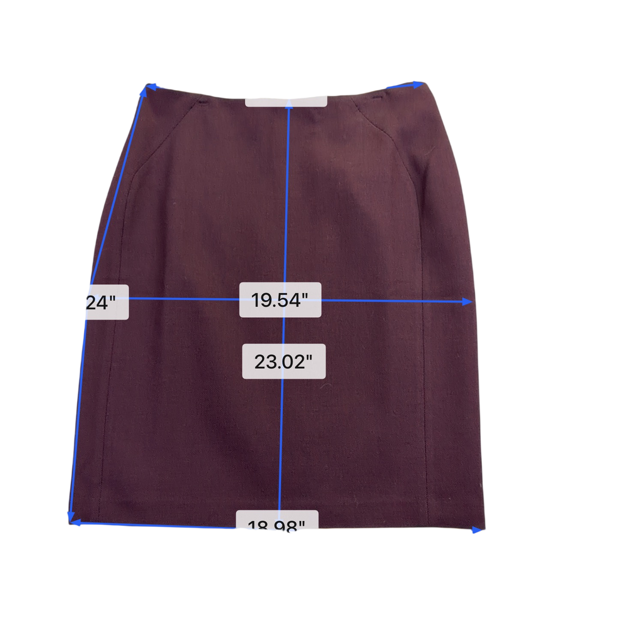 White House Black Market Women’s Red Polyester Classic Pencil Skirt Size 12