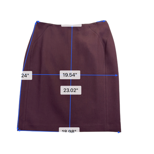 White House Black Market Women’s Red Polyester Classic Pencil Skirt Size 12