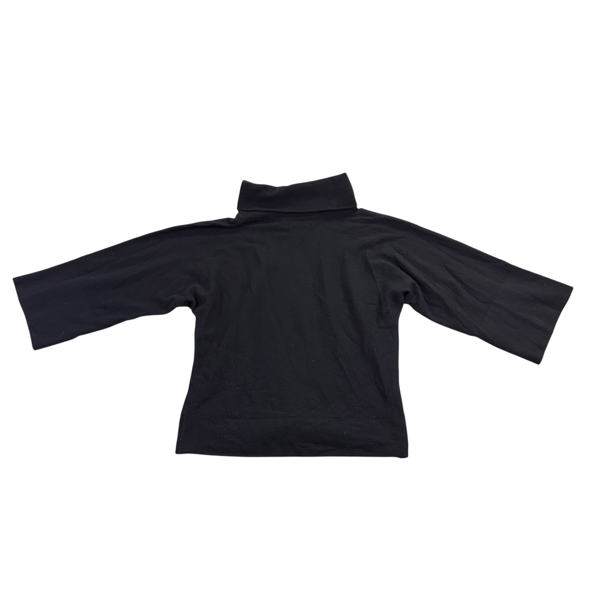 Carlisle Women’s Black Cashmere Classic Turtleneck Sweater 3/4 Sleeve Size L