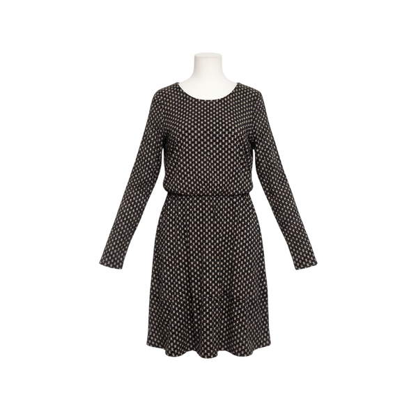 Loft Women’s Brown Polyester Classic Bodycon Dress with Long Sleeves Size 6