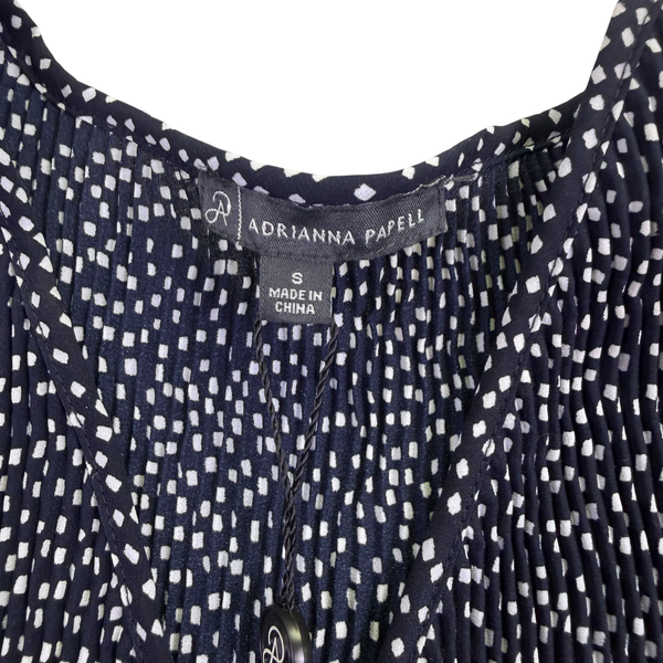 Adrianna Papell Women’s Blue Polyester Classic V-Neck Flutter Sleeve Top Size S