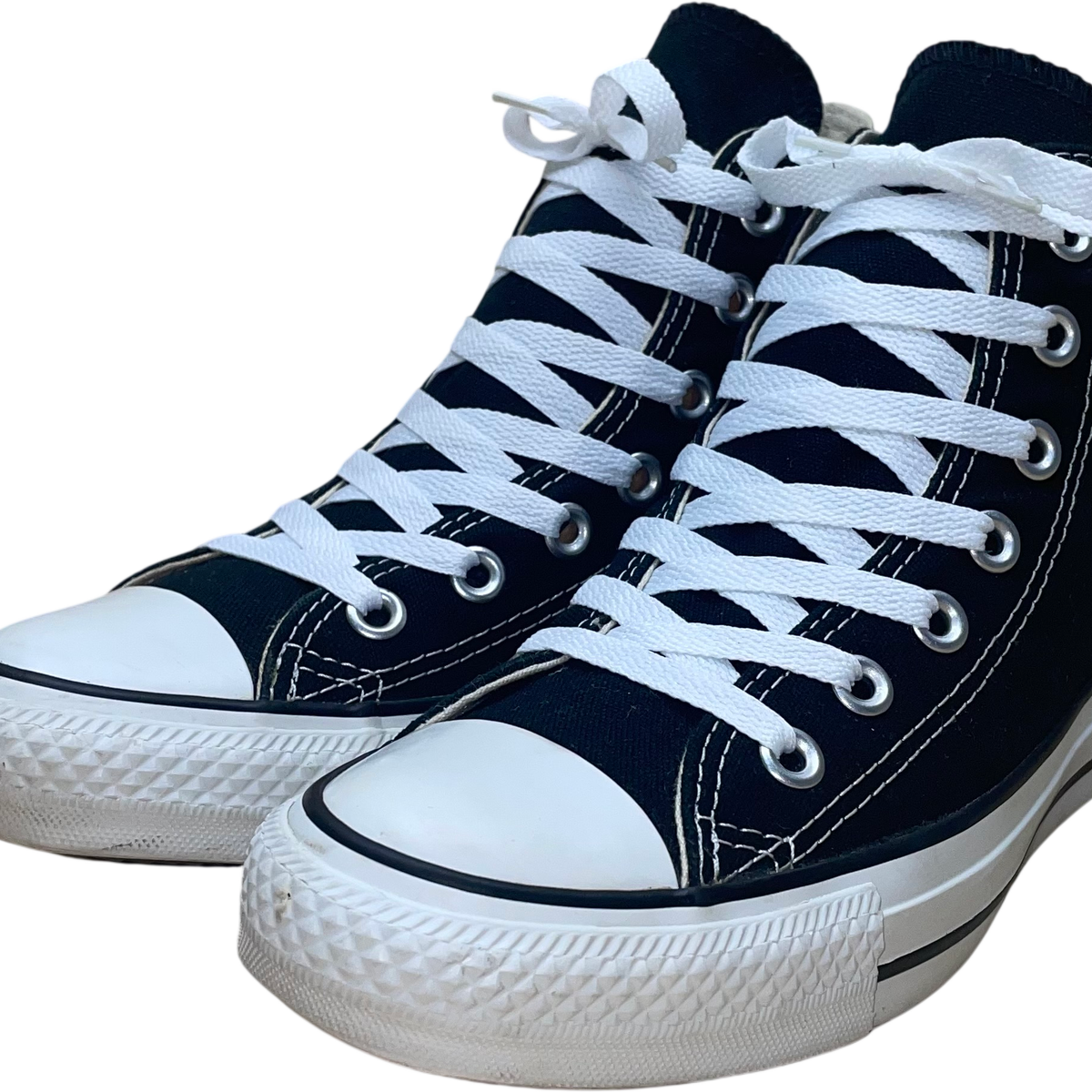 Converse Men Black Canvas Athletic Sneakers Rubber Sole Size 5.5