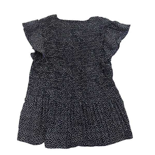 Adrianna Papell Women’s Blue Polyester Classic V-Neck Flutter Sleeve Top Size S