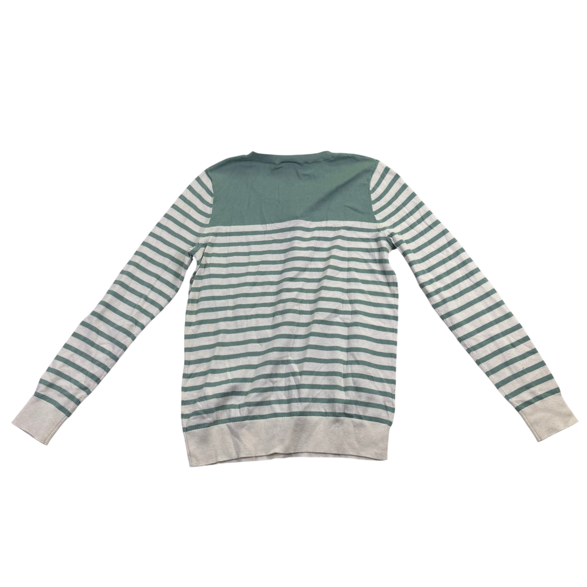 LOFT Outlet Women’s Green Cotton Classic Long Sleeve Striped Sweater Size M