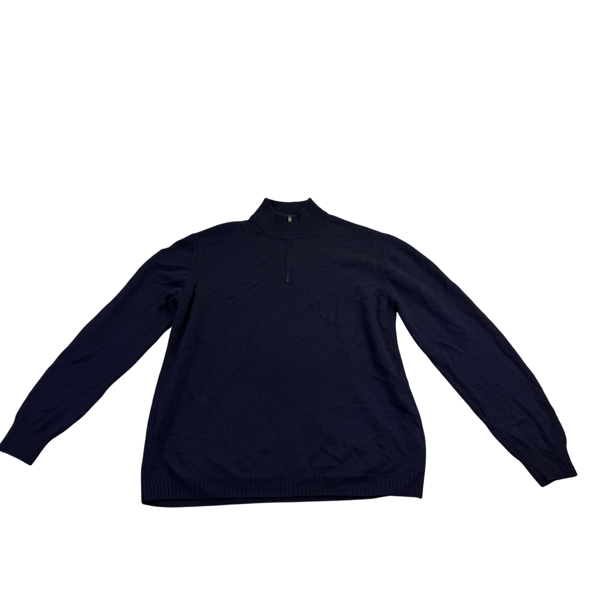 Façonnable Men’s Navy Wool Classic Long Sleeve Half-Zip Sweater Size XXL