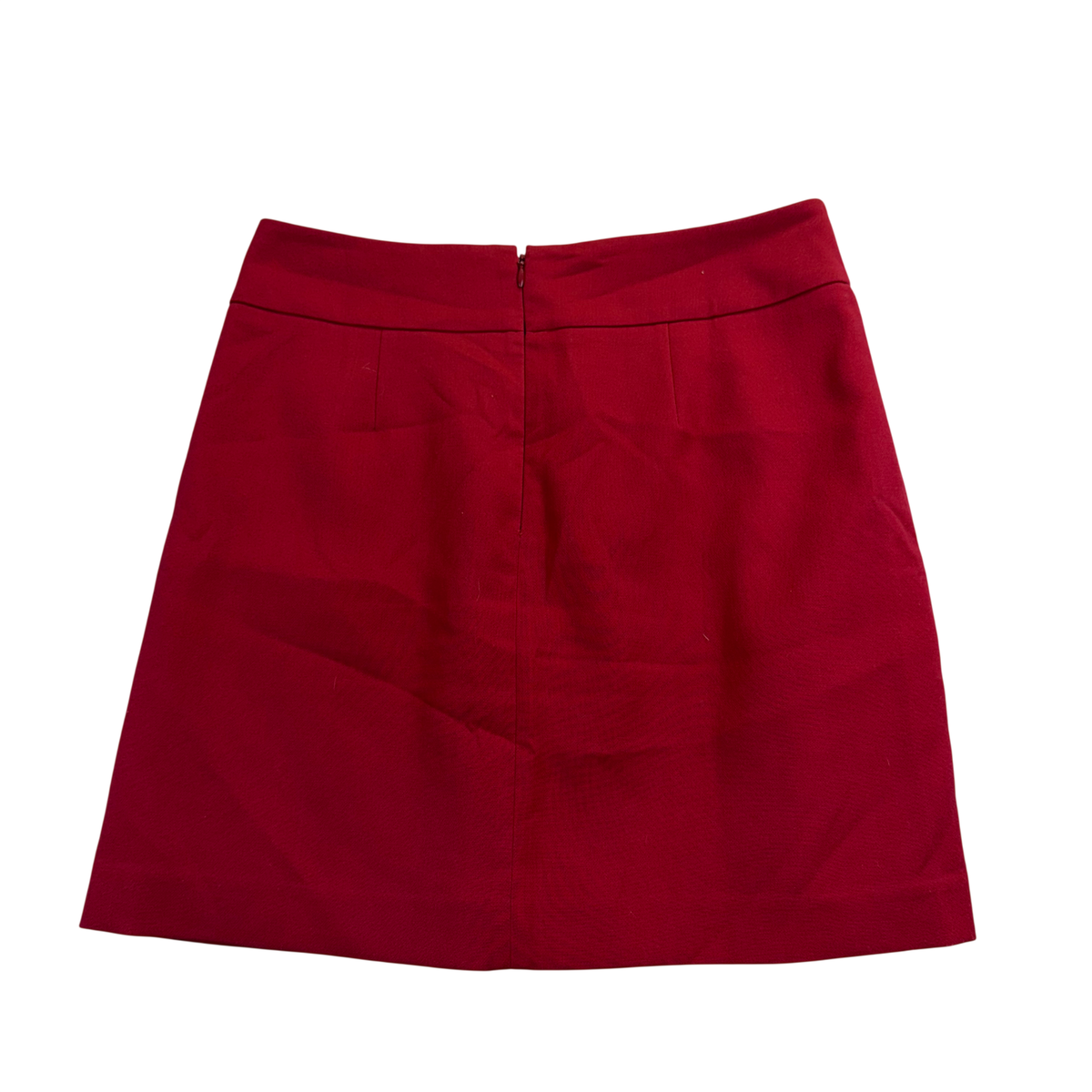 LOFT Women’s Red Polyester Classic Skirt with Back Zip and Front Pockets Size 6