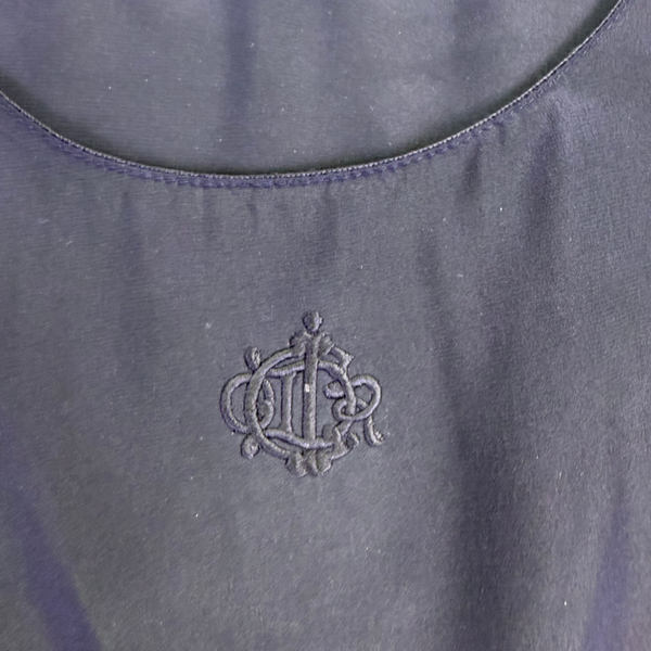 Christian Dior Women’s Black Polyester Sleeveless Embroidered Logo Tank Top Size S