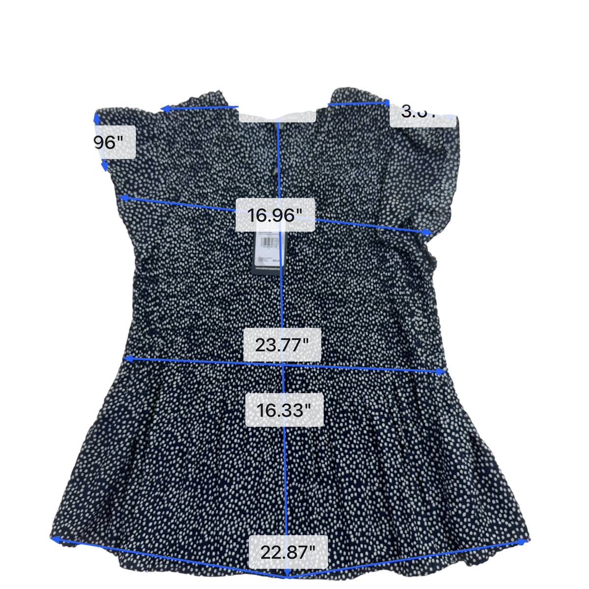 Adrianna Papell Women’s Blue Polyester Classic V-Neck Flutter Sleeve Top Size S
