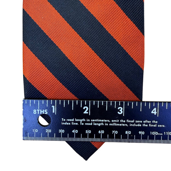 Woodberry Forest School Men’s Orange and Black Striped Silk Necktie