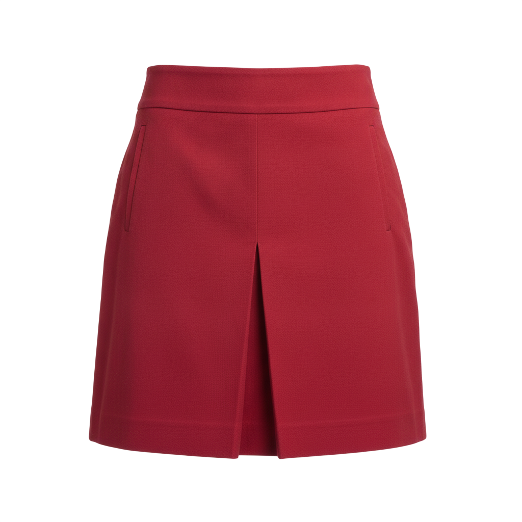 LOFT Women’s Red Polyester Classic Skirt with Back Zip and Front Pockets Size 6