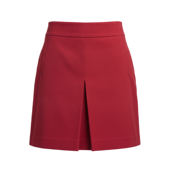 LOFT Women’s Red Polyester Classic Skirt with Back Zip and Front Pockets Size 6