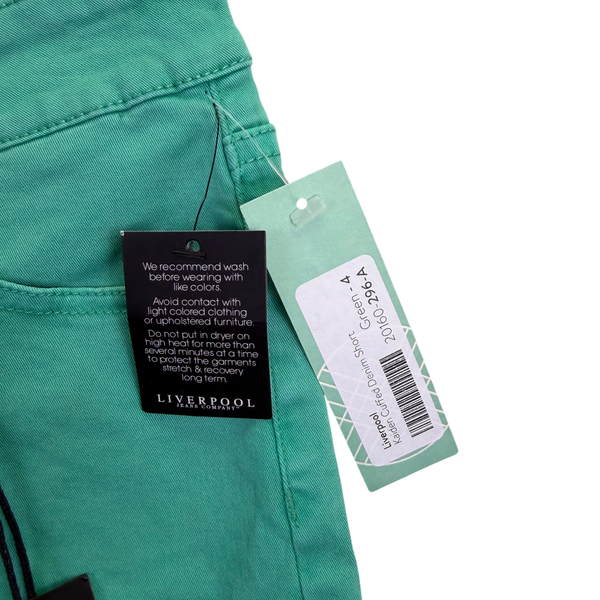 Liverpool Women’s Green Cotton Classic Denim Shorts with Pockets Size 4